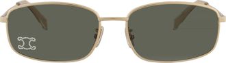 Celine RHINESTONE TRIOMPHE Green Rectangular Ladies Sunglasses CL40285U 30N 60
