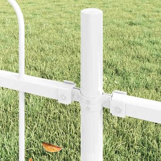 Berkfield Home Modern Garden Fence with Hoop Top White 3.4x0.6 m Steel
