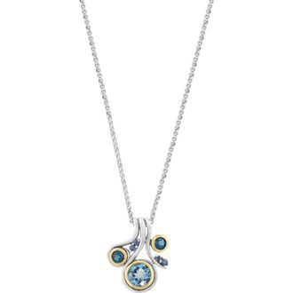 Effy Bezel Set Blue Topaz Cluster Pendant Necklace at Nordstrom Rack, Size 18