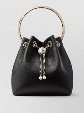 Jimmy Choo London bon bon leather bucket chain shoulder bag