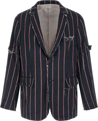 Thom Browne Navy Blue Stripes Blazer