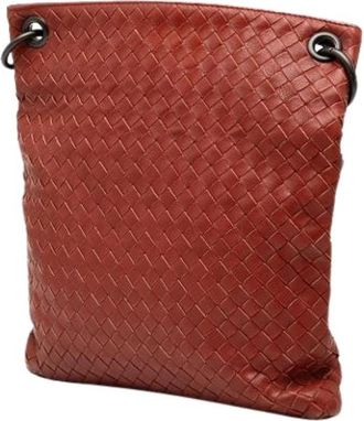 Bottega Veneta Pre-owned Geweven Leren Crossbody Tas - Dames - Vintage Schoudertas - Rood - ONE Size - Leer - Vintage