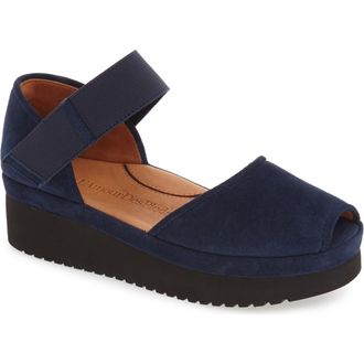 L'Amour Des Pieds Amadour Platform Sandal in Navy/Black Suede Leather at Nordstrom, Size 6.5