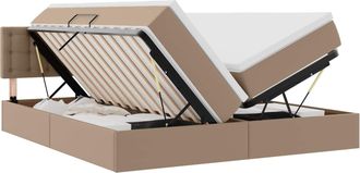 vidaXL Cama Con Almacenamiento Capuchino 180 X 200 Cm Cuero Sint&eacute;tico Vidaxl