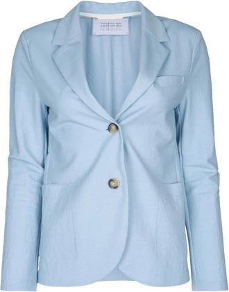 Harris Wharf London Dames Staande Kraag Blazer - Dames - Blazers - Blauw - S - Rayon - Jassen