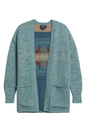 Pendleton Sierra Springs Open Front Cardigan in Sea Blue Mix at Nordstrom, Size X-Large