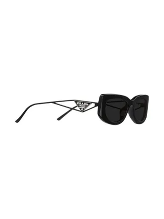 Prada SPR14YC053E1AB Rectangular Sunglasses - Black