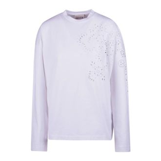 Semicouture Long Sleeve Tops, female, White, Size: S Maglia Fausta
