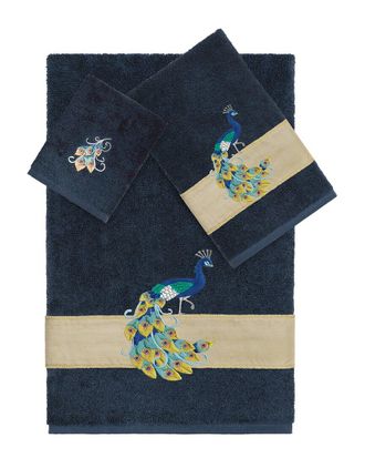 Linum Home Textiles 100% Turkish Cotton Penelope 3Pc Embellished Towel Set