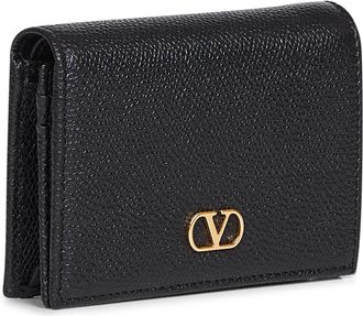 Valentino Garavani Womens Wallet Vlogo Signature Black Calf Leather & Purses