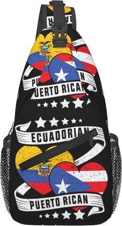 Generic Half Ecuadorian Half Puerto Chest Bag Trendy Crossbody Bag Breathable Sling Backpack For Workout Camping Casual