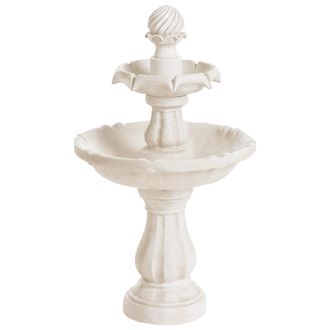 Beliani Fuente De Agua Para Jard&iacute;n Exterior Cascada Enchufe Resina Beige Claro Limbara