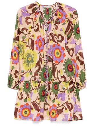Anjuna Floral Silk Pants With Wide-Leg Silhouette from