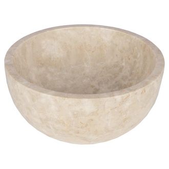 Differnz Boomer Waskom - 21x12cm - rond - Marmer - Beige