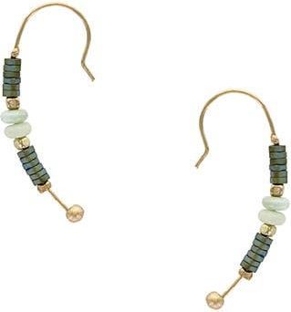 Olivia Welles Beaded Drop Earrings in Gold-Green at Nordstrom Rack