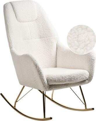 Beliani Rocking Chair GULSELE Boucle Off-White