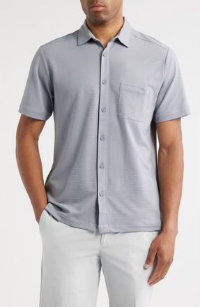 Tommy Bahama Costa Wave Camp Short Sleeve Button-Up Shirt in Iced Slate at Nordstrom, Size Xxx-Large