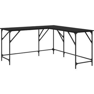 vidaXL Desk Black Oak 149 x 149 x 75 cm Engineered Wood vidaXL