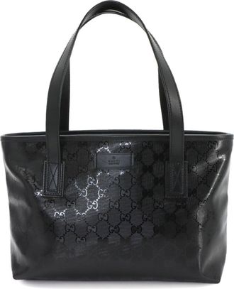 Gucci Black Pvc Leather Handbag Tote Bag (Pre-Owned)
