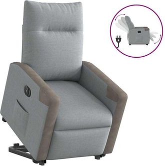 vidaXL Vidaxl - Sill&oacute;n El&eacute;ctrico Reclinable Elevable De Tela Gris Claro