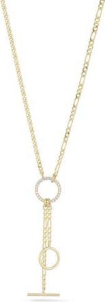 Chloe and Madison Cubic Zirconia Mixed Link Y-Necklace in Gold at Nordstrom Rack