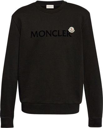 Moncler Flocked-Logo Cotton Sweatshirt - Mens - Cotton