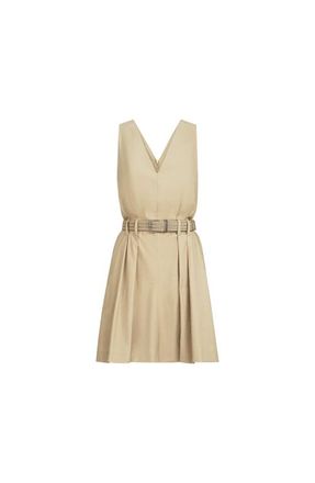 Brunello Cucinelli Twill belted dress in Beige at Nordstrom, Size Xx-Small Eu