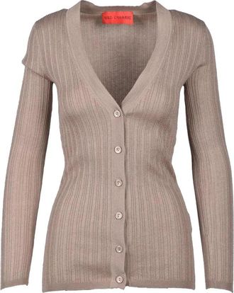 Wild Cashmere Ribbed Cardigan - Taupe