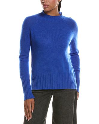 Fort&eacute; Cashmere Basic Trim Low Funnel 100% Cashmere Pullover