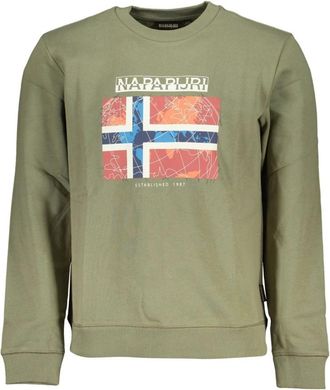 Napapijri Groene sweatshirt met lange mouwen en logoprint - Heren - Sweatshirts - Groen - S - Hoodies & sweatvesten