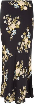Veronica Beard Rokken, Dames, Zwart, M, Lange Rok met Bloemendessin