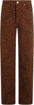 Twinset Animal Print Cotton Bull Broek - Dames - Regular Fit Jeans - Bruin - W25 - Katoen - Jeans
