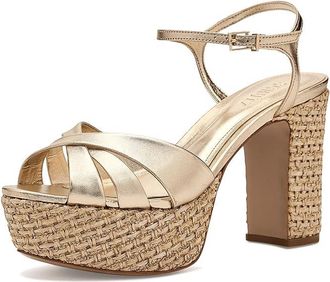 Schutz Keefa Raffia Womens Sandals Platinum : 10.5 M, Synthetic