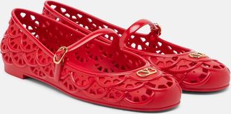 Valentino Garavani Ondette VLogo scalloped Mary Jane flats