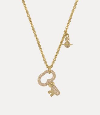 Vivienne Westwood Ovidia Long Pendant Necklace Gold-brown-cz Gold-brown-cz Women