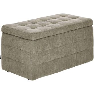 Beliani Pouf contenitore in tessuto verde oliva con coperchio Michigan