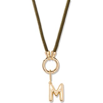 Brook & York Kai Initial Charm Necklace in Gold/Olive M at Nordstrom