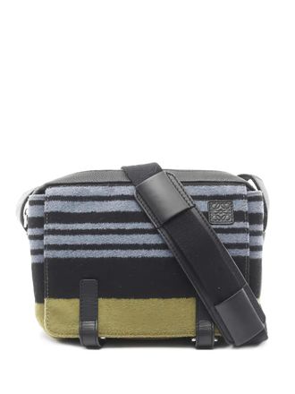 Loewe 2000s XS Military striped messenger bag - Black