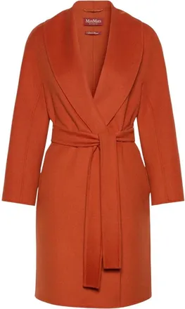 Max Mara Jassen, Dames, Oranje, 2Xs, Wol, Cles omslagjas