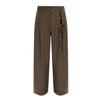 Song for the Mute Gestreepte Broek - Heren - Broeken - Bruin - Maat: L Poliester