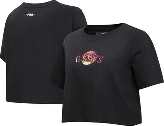 Pro Standard Womens Pro Standard Black San Francisco Giants Painted Sky Boxy Cropped T-Shirt at Nordstrom, Size X-Large