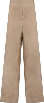 Philosophy di Lorenzo Serafini Broeken, Dames, Beige, L, Wol, Wijde High-waisted Broek