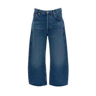 Citizens Of Humanity Wide Jeans, female, Blue, Size: W24 Ayla Raw Hem Crop