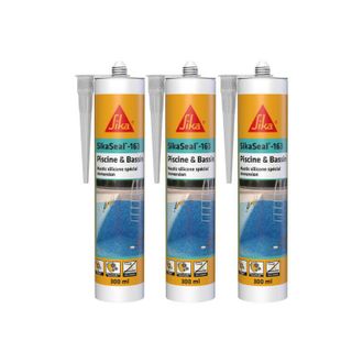 Sika Sika - Juego De 3 Selladores De Silicona Seal - 163 Piscine & Bassin - Transparente - 300ml