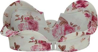 Magda Butrym Floral-Print Bandeau Bikini Top - Beige