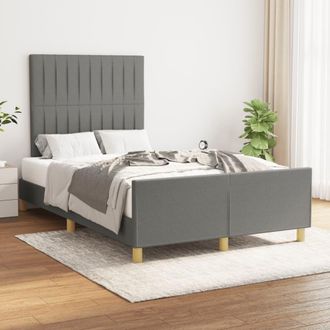 vidaXL Vidaxl - Estructura De Cama Sin Colch&oacute;n Tela Gris Oscuro 120x200 Cm