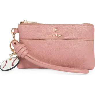 Nanette Lepore 3-Piece Wristlet Set in Aged Rose-Navy Rose Plaid at Nordstrom Rack