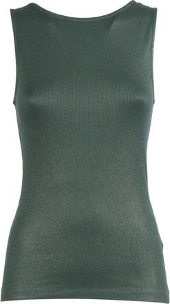 Majestic Filatures Boot T-shirt met boothals - Dames - Tops zonder mouwen - Groen - S - Tops