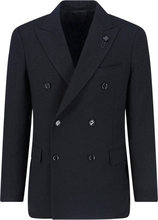 Lardini Double-breasted Blazer Black