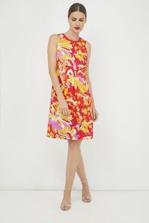 Móveis Conquista Mouwloze Katoenen Jurk met Plissé Detail